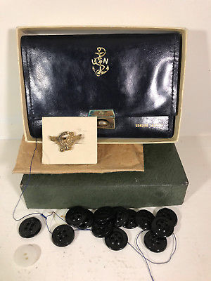 Navy Sewing Kit w/ Buttons PIN thread needles BELSIC Vintage