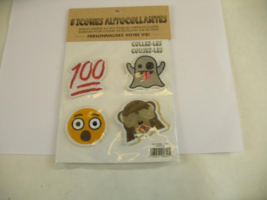 8 self adhesive icons  sealed New stick them sew them