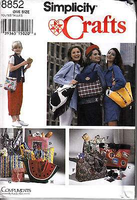 SIMPLICITY SEWING PATTERN #8852 HANDBAGS IN 7 STYLES