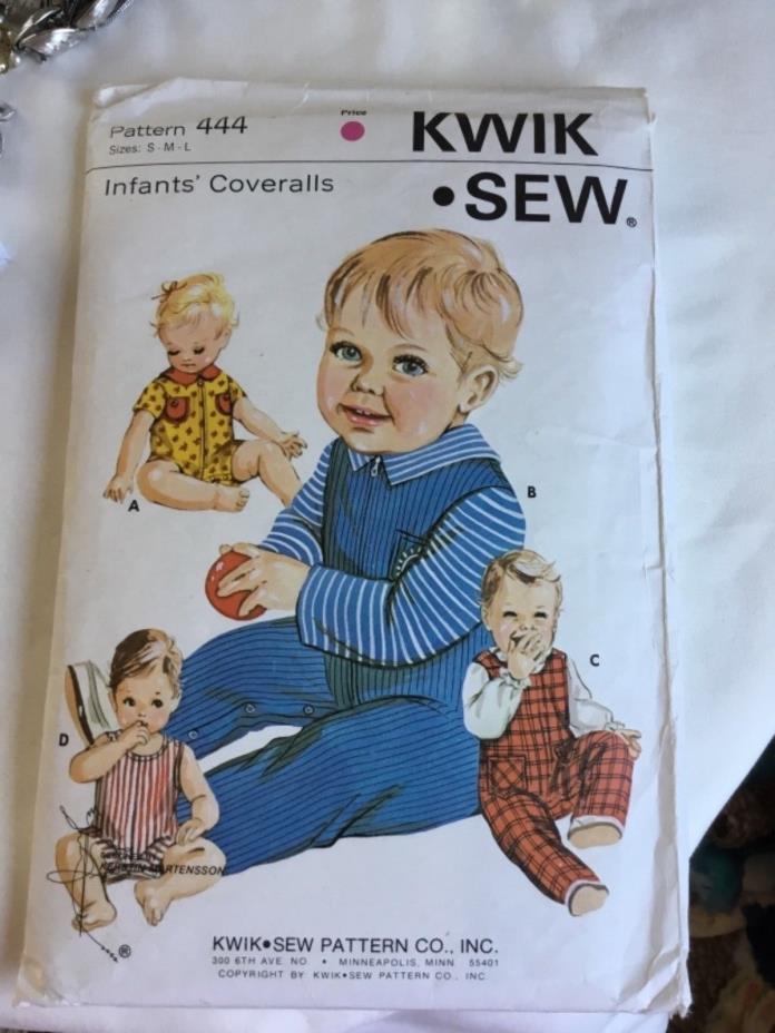 Vintage Children's Kwik Sew #444 Infants Coveralls