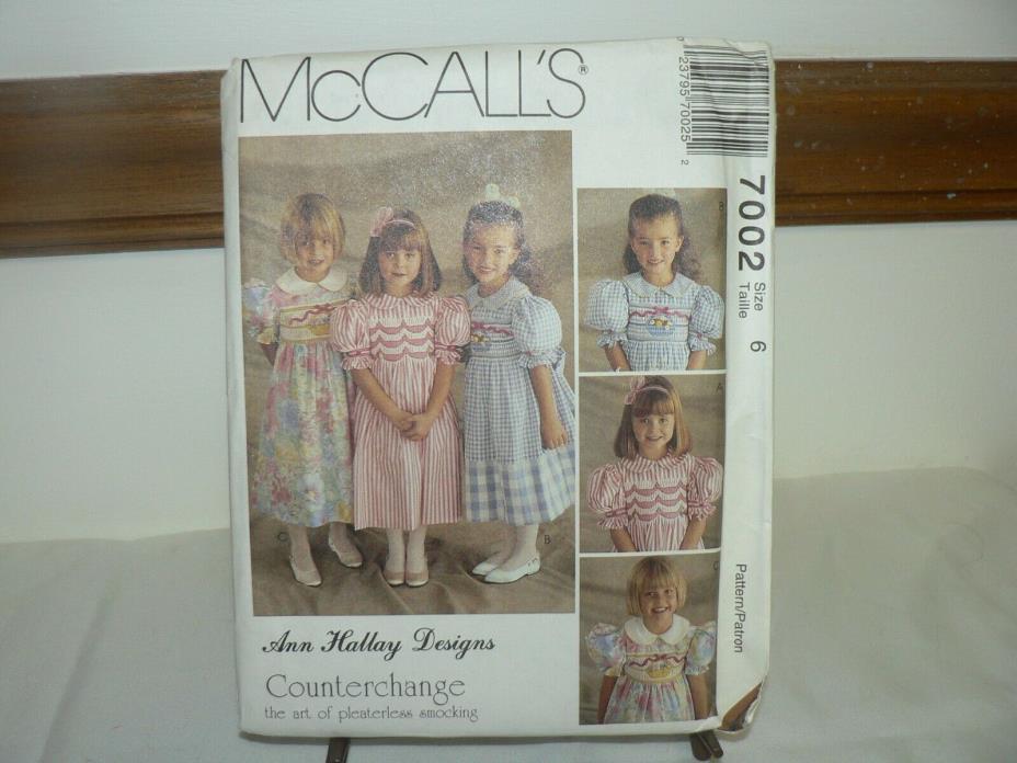 McCall's Sewing Pattern 7002 Ann Hallay Designs Counterchange 6 Uncut Smocking