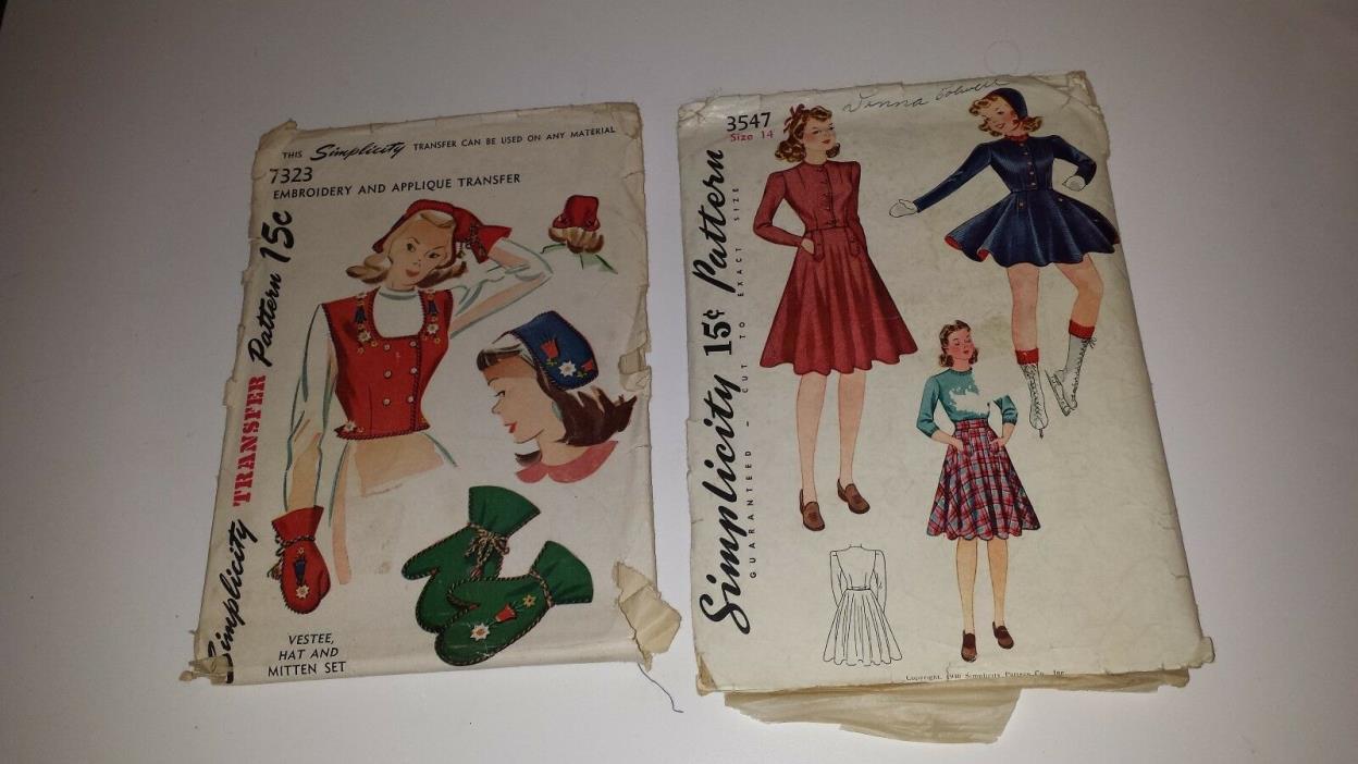 vintage  1940's sewing pattern   PATTERNS