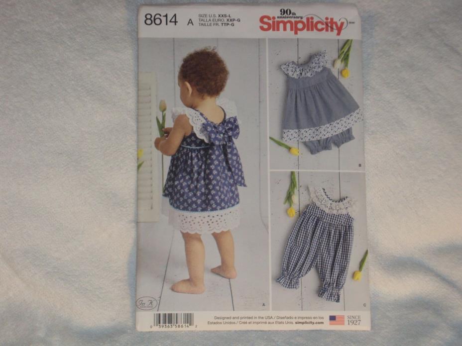 Simplicity sewing pattern #8614 Toddler girl dress size xxs-L