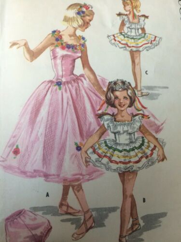 Vintage McCalls Sewing Pattern 2152 Dance Ballerina Costume Girl Bridesmaid  10