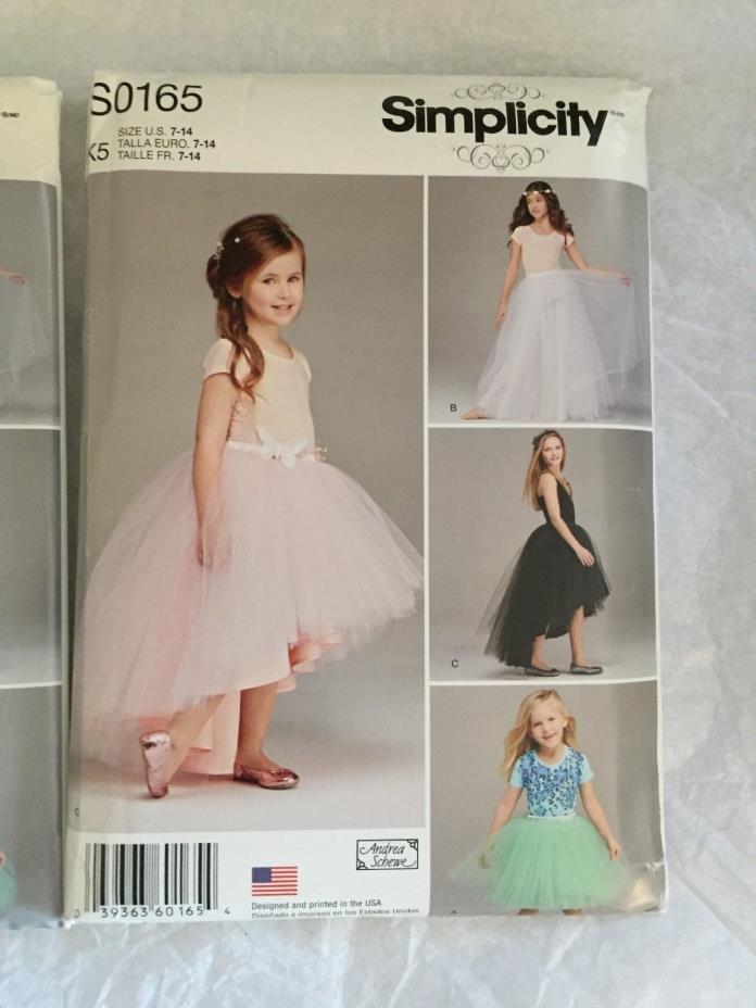Simplicity Pattern S0165 Size US 7-14 K5 Child and Girls Tulle Skirts