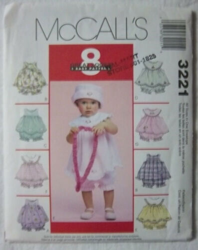 Infant Girls Tops Panties Hat #3221 Size S-XL McCall's Pattern Un-Cut 2001