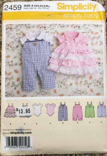 Simplicity Sewing Pattern 2459 Babies Romper Jumper Bodysuit Size XXS-L  Uncut