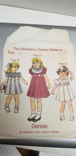 CHILDREN'S CORNER Box Pleated DENISE Heirloom Smocked Dress Pattern SMOCKING