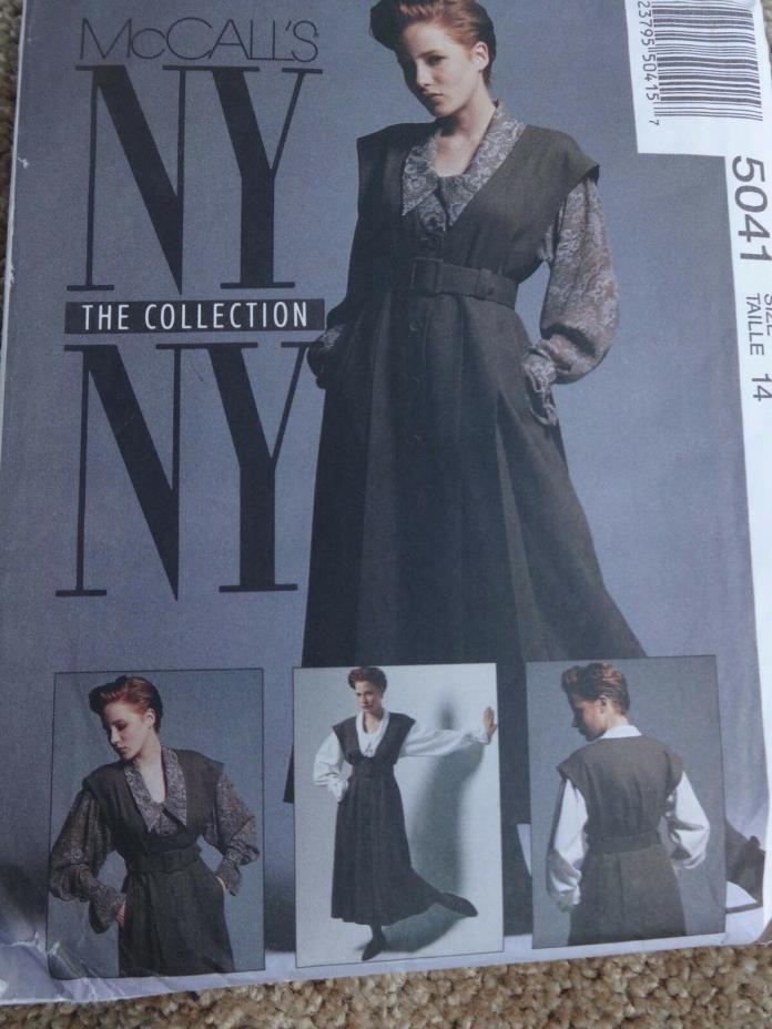 McCalls NY Collection #5041 PATTERN NEW Jumper Belt & Blouse Misses Size 14