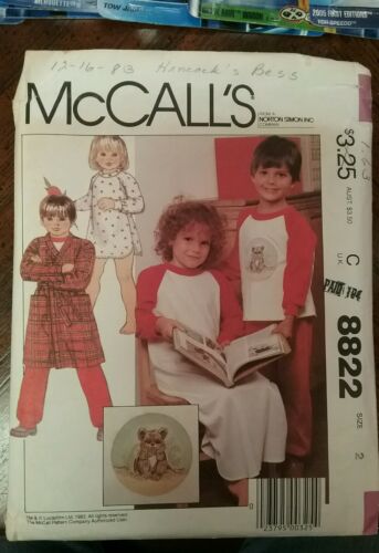 McCall's Pattern 8822.  Child's Size 2. 1983.