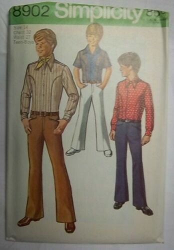 Boys Shirt & Pants #8902 Size 14 Simplicity Pattern Un-Cut 1970