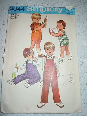 Vintage 1970 Simplicity Toddler & Child's Size ½ Overalls Pattern # 9044