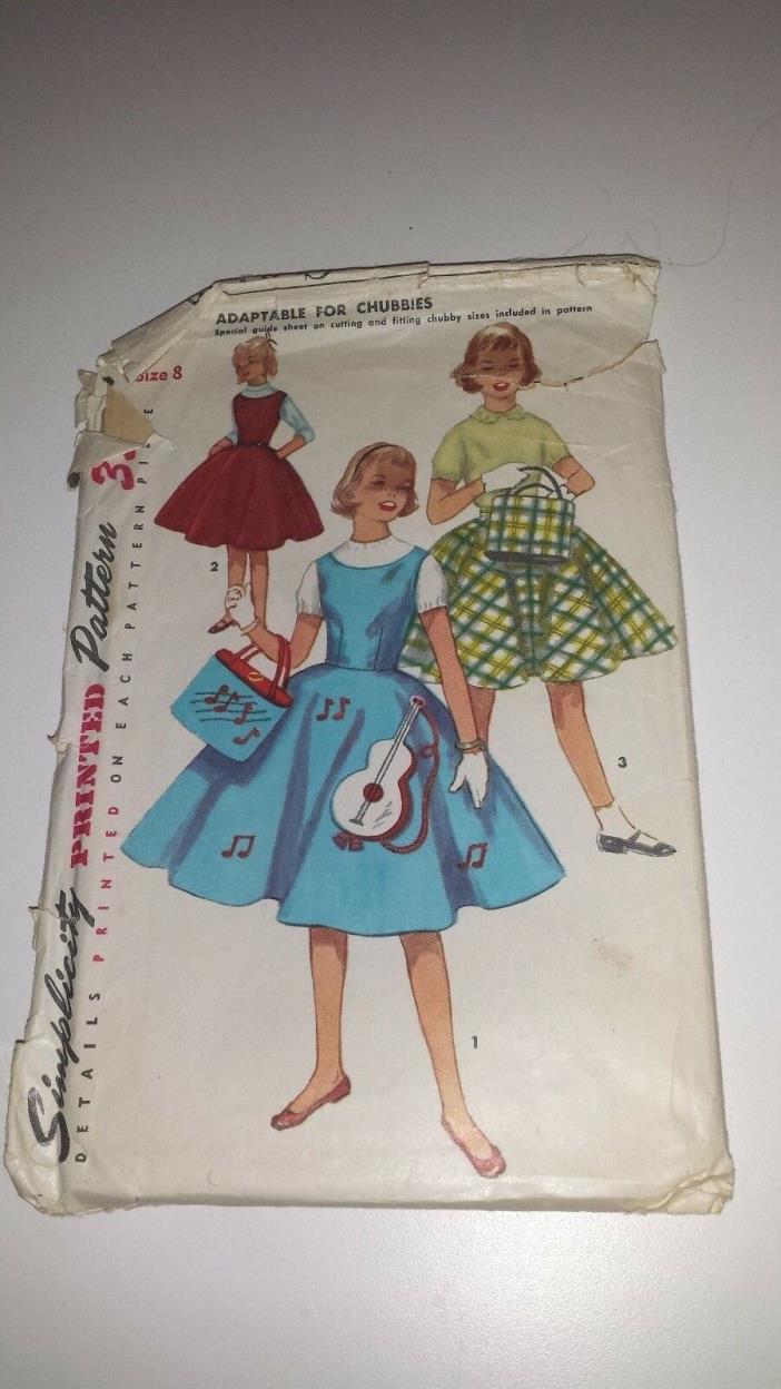 vintage 1950's sewing pattern VINTAGE DRESS PATTERN FELT SKIRT ROCK AND ROLL