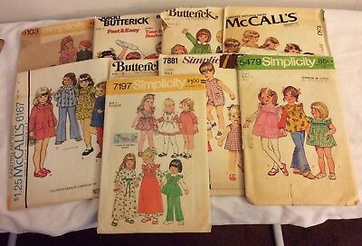 Vintage Lot of 9 Simplicity, McCalls, Butterick Child / Toddler Sewing Patterns