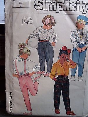 Childs Jodhpurs Pull-On Pants Pattern Size 3 Uncut 1980s Simplicity 7012 Vintage