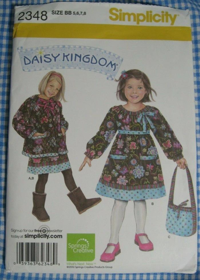 NEW Simplicity pattern 2348 Daisy Kingdom Girls Dress, Jacket & bag Sizes 5,6,7,