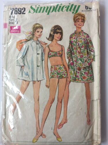 Vtg Simplicity Sewing Pattern 4457 Miss Size 12 Bust 34 Swim Bathing 50’s 60’s