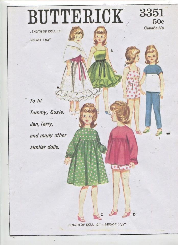VINTAGE -1964 - BARBIE / TAMMY DOLL WARDROBE PATTERN -# 2