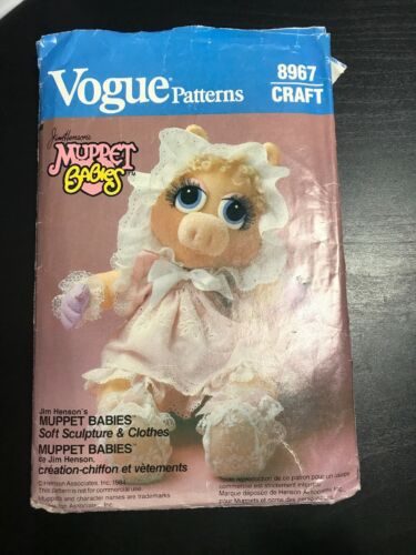 Vintage Vogue , sewing pattern Miss Piggy Muppet Babies #8967 uncut