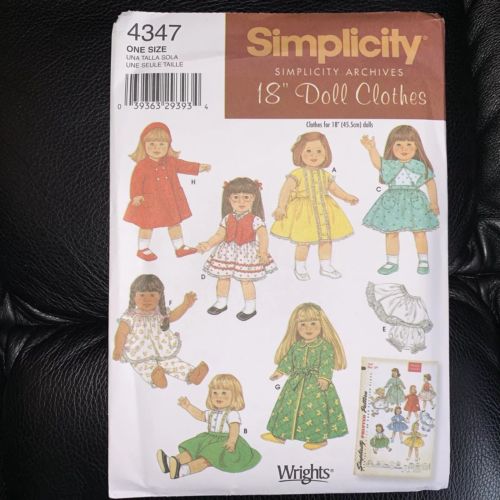 Doll Clothes SEWING PATTERN Simplicity 4347 18