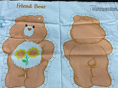 Vintage 1983 Care Bear Pillow Fabric Pattern 