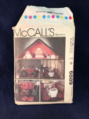 McCalls 6889 Doll Pattern Miniature Doll House Crafts Toy Vintage Living Room