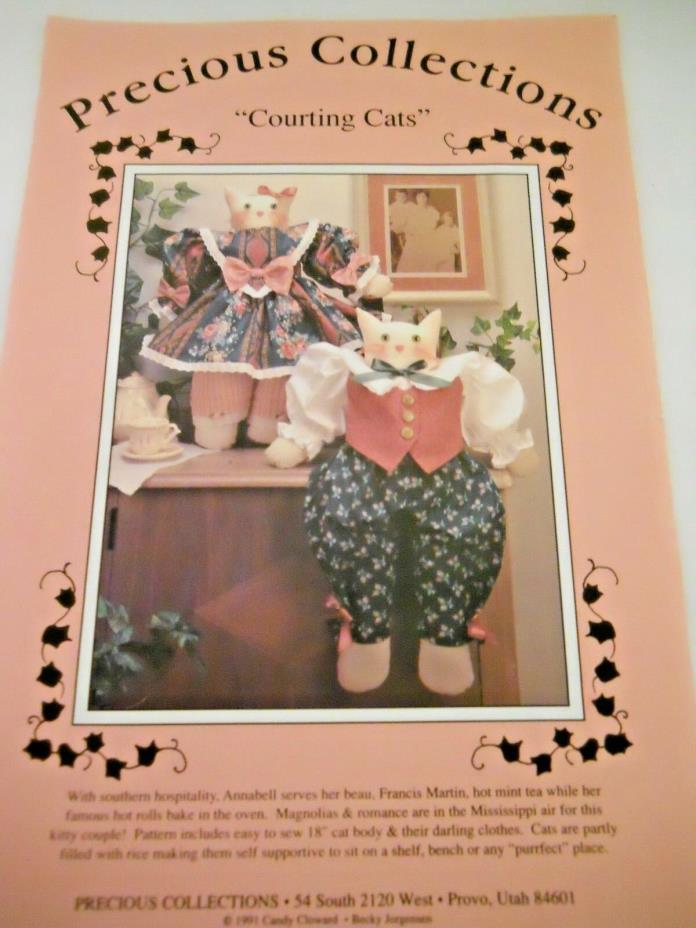 Vintage 1991 Precious Collections Courting Cats Doll Pattern - Uncut