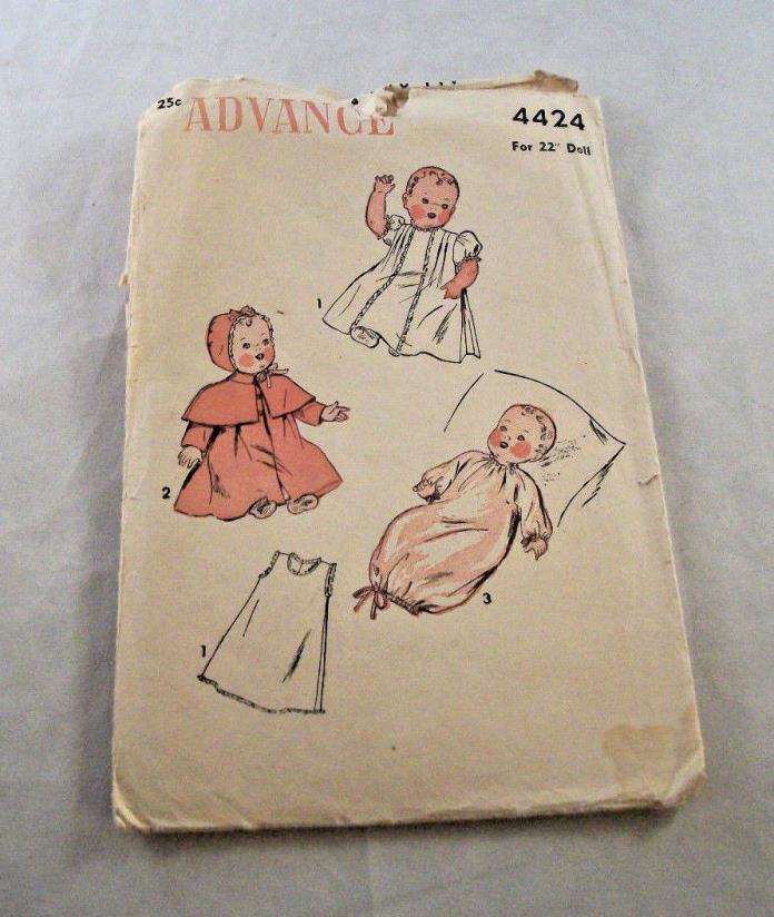 Vintage Advance Pattern~4424~Baby Doll Wardrobe