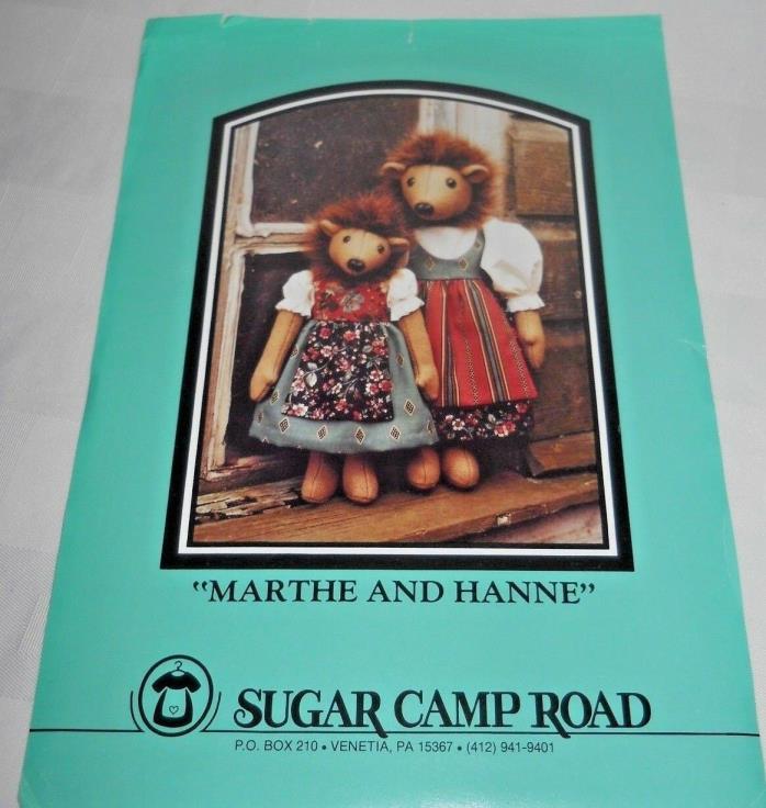 Vintage 1991 Marthe and Hanne Hedgehog Doll Pattern Sugar Camp Road - Uncut