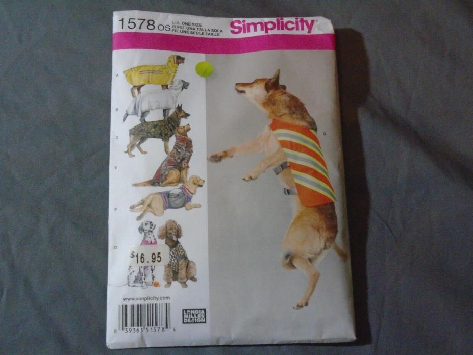 Simplicity dog jacket 1578 uncut pattern