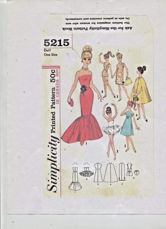 VINTAGE -1965-BARBIE-ADORABLE TUTU & VACATION WEAR -  DOLL WARDROBE PATTERN -#6