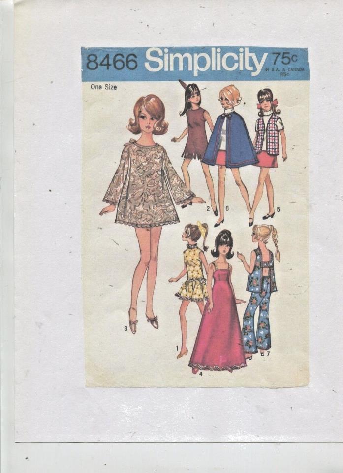 VINTAGE -1969-BARBIE- FUN WEAR - DOLL WARDROBE PATTERN -#6