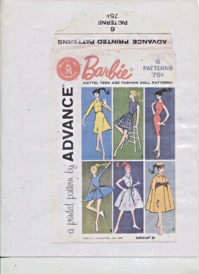 VINTAGE -1961 - BARBIE DOLL - CLASSY  WARDROBE PATTERN -# 2