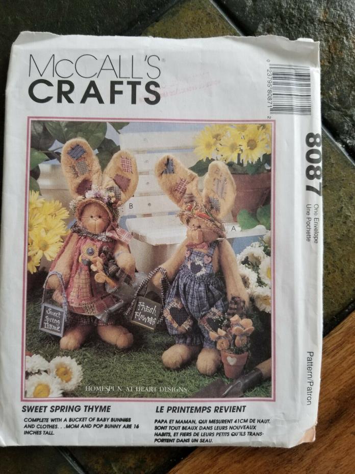 McCalls 8087 Craft Pattern Sweet Spring Thyme Home Decor Easter Spring UNCUT