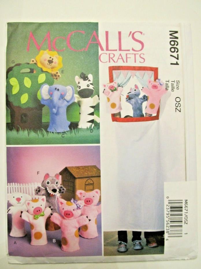 McCall's 6671_PUPPET THEATER + HAND PUPPETS Pattern_Fairy Tales + Animals_UNCUT