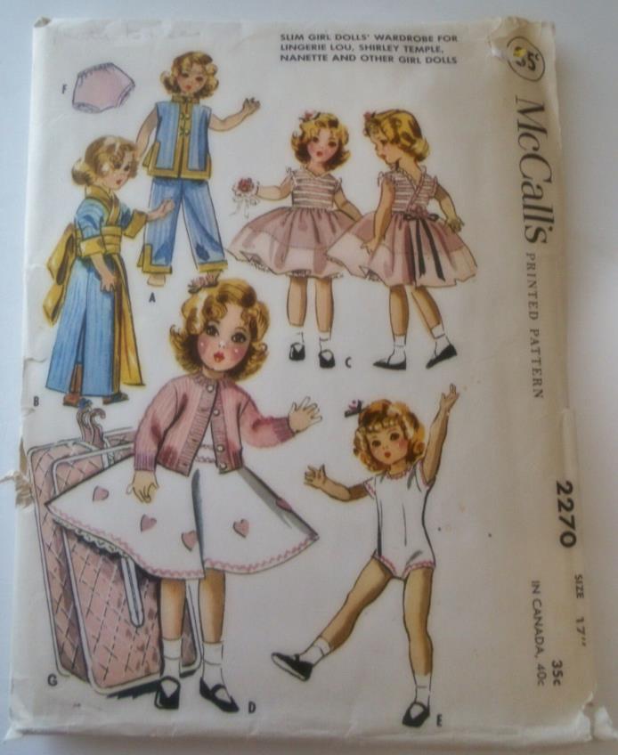Vintage McCall's Sewing Pattern #2270  For 17