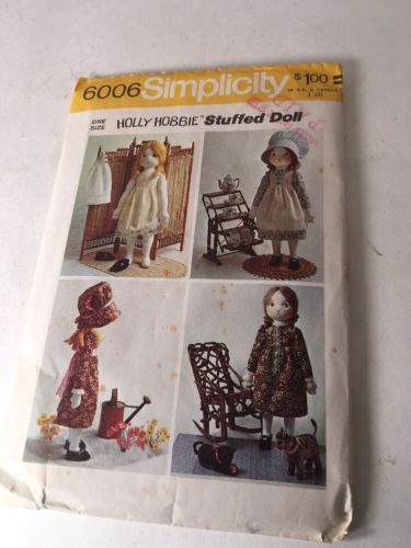 Vintage Holly Hobbie Stuffed Doll & Clothes Sewing Pattern UNCUT