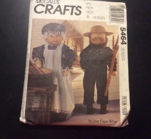 VINTAGE MCCALL'S CRAFTS #5464 PATTERN FOR GRANDPA & GRANDMA DOLLS & CLOTHES