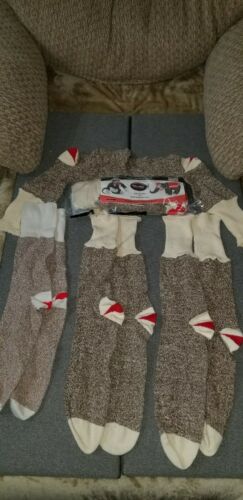 6 Pairs Sock Monkey Elephant Doll. Original  Nelson Rockford Red Heel Socks