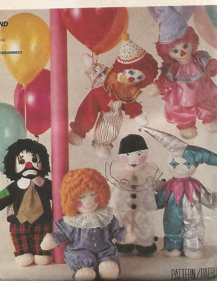 3501 McCalls Sewing Pattern UNCUT Stuffed Clown Doll w Clothes Vintage 1980s