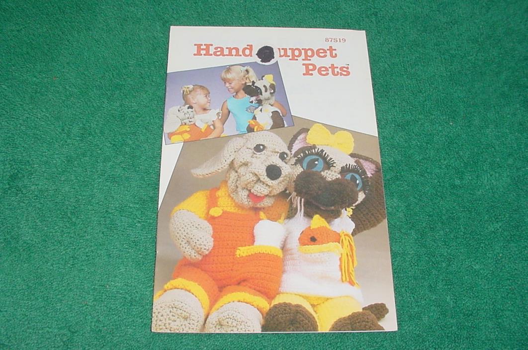 Rare 1987 Hand Puppet Pets Annie's Attic Toy Crochet Pattern Booklet 87S19 OOP