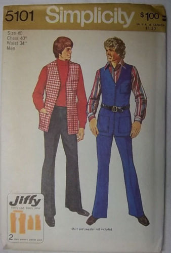 Mens Tunic & Pants #5101 Size 40 Simplicity Pattern Un-Cut 1972