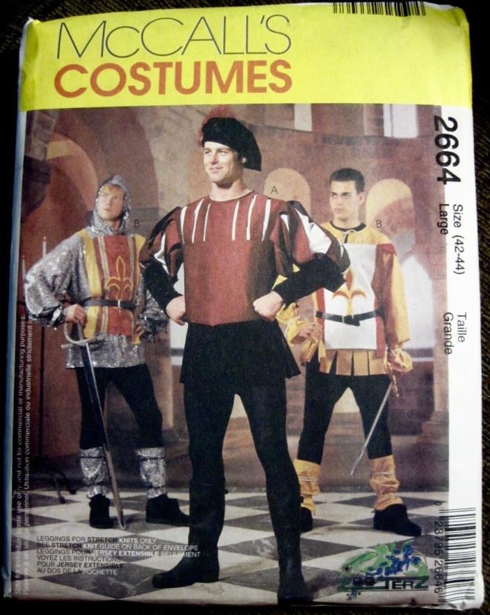 McCall's UNCUT Medieval Knight Costume 3 Styles Pattern Size Large 42