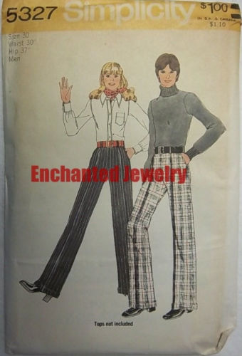 Mens Casual Pants #5327 Un-Cut  Size 30 Simplicity Pattern Un-Cut 1972