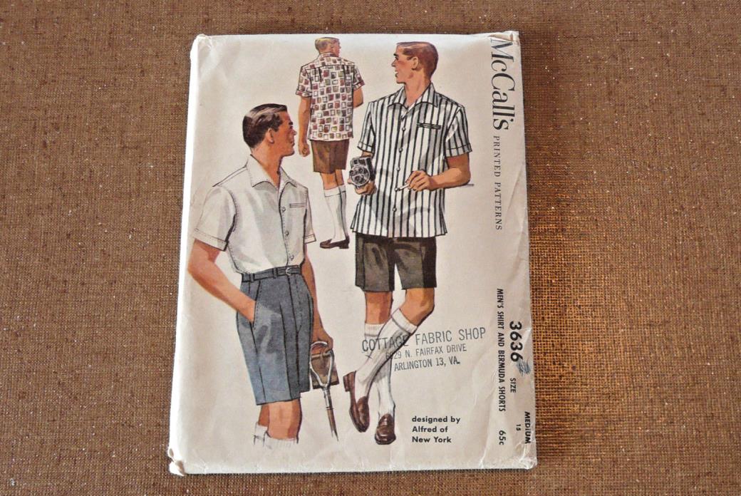1956 *McCall's* Sewing Pattern Mens Shirt & Bermuda Shorts 