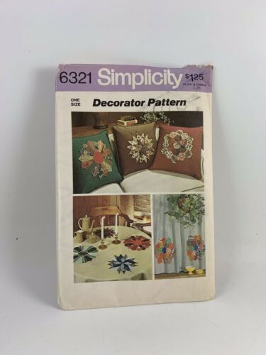 VINTAGE SIMPLICITY #6321 PATTERN FOR DECORATOR PILLOW COVER