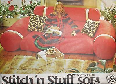 Vintage RARE 1970s Butterick Stitch n Stuff Sofa Couch Pattern Uncut