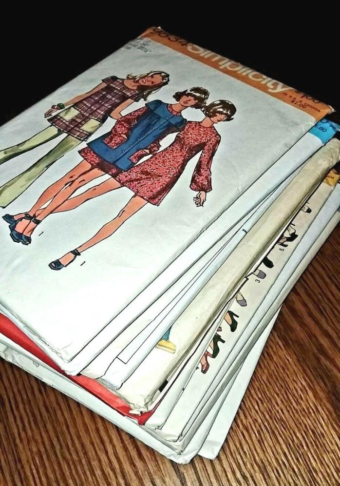 Vintage Womens Sewing Patterns Lot McCalls Simplicity Butterick 1970's - 1980's