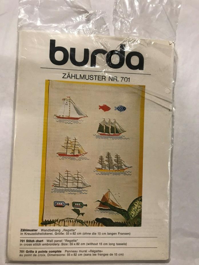 Burda Counted Cross Stitch Chart Regatta 701 New in Package