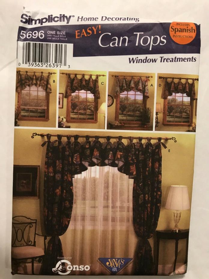 Simplicity Home Decorating Sewing Pattern 5696 Window Treatments Uncut